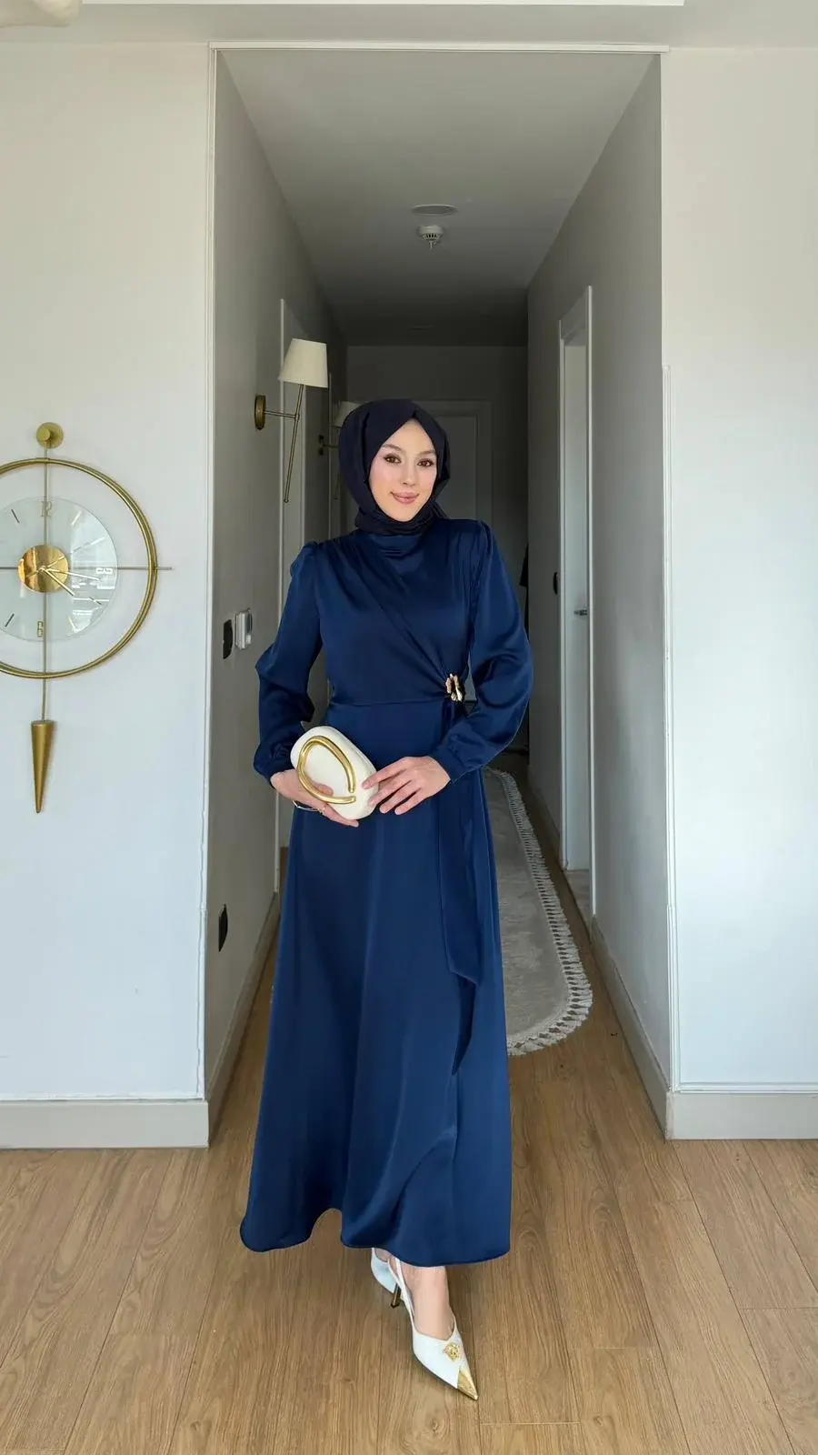 Yeni Sezon Arya Saten Abiye Lacivert