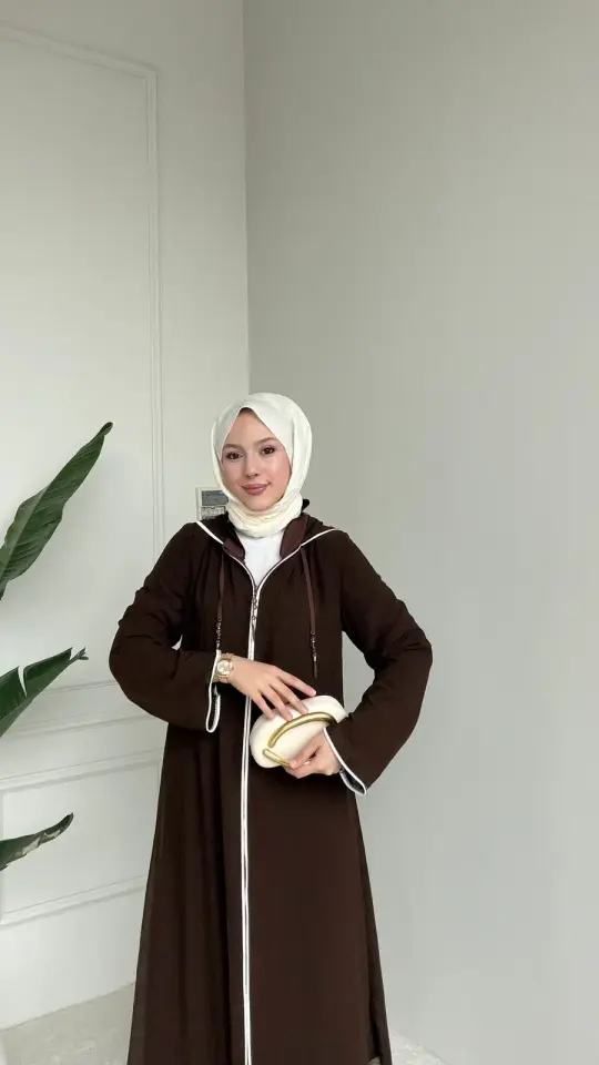 Aslı Dubai İpeği Ferace Acı Kahve