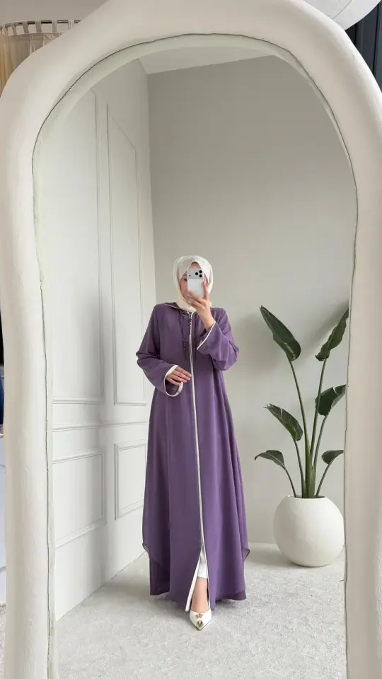 Aslı Dubai İpeği Ferace Lavanta