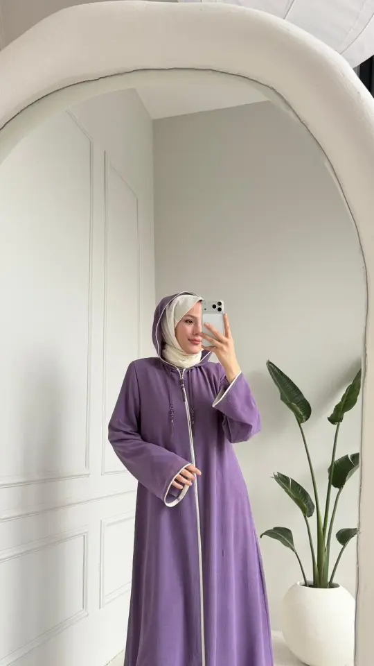 Aslı Dubai İpeği Ferace Lavanta