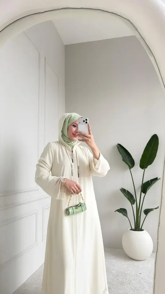 Aslı Dubai İpeği Ferace Ekru