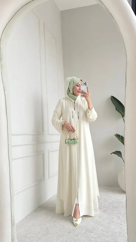 Aslı Dubai İpeği Ferace Ekru