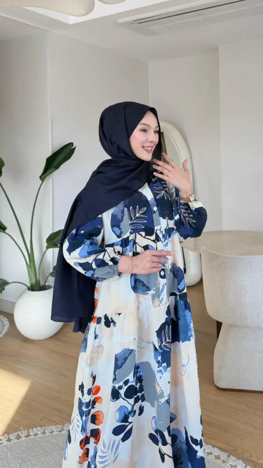 Yeni Sezon Mango Çiçek Elbise Mavi Desen