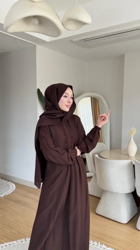 Yeni Sezon Derya Elbise Kahverengi