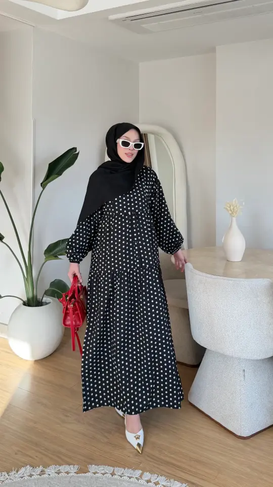 Yeni Sezon Mango Puantiye Elbise Siyah
