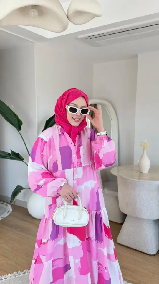 Yeni Sezon Mango Çiçek Elbise Pembe Desen