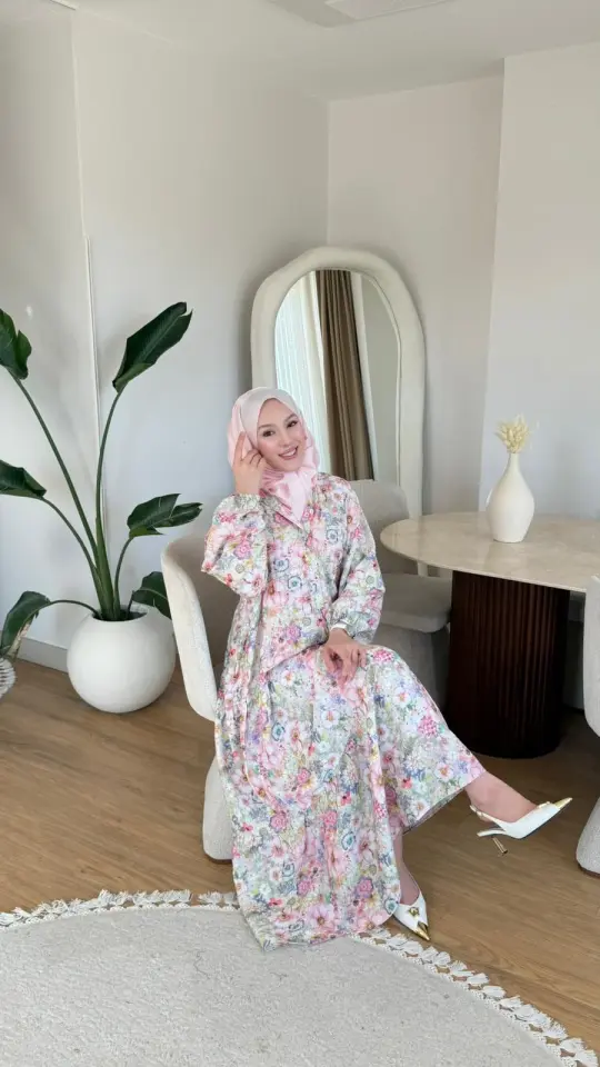 Yeni Sezon Mango Çiçek Elbise Toz Pembe Desen