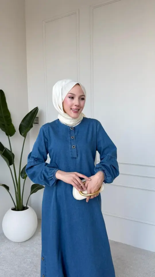 Yeni Sezon Naz Kot Elbise İndigo