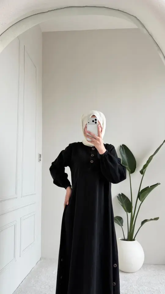Yeni Sezon Naz Kot Elbise Siyah