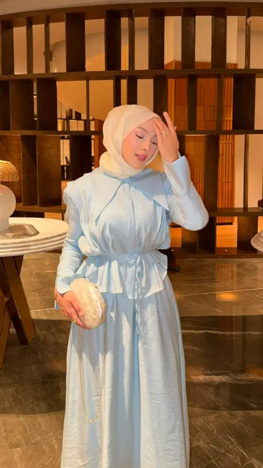 Yeni Sezon Burçin Takım Saten Bebe Mavisi