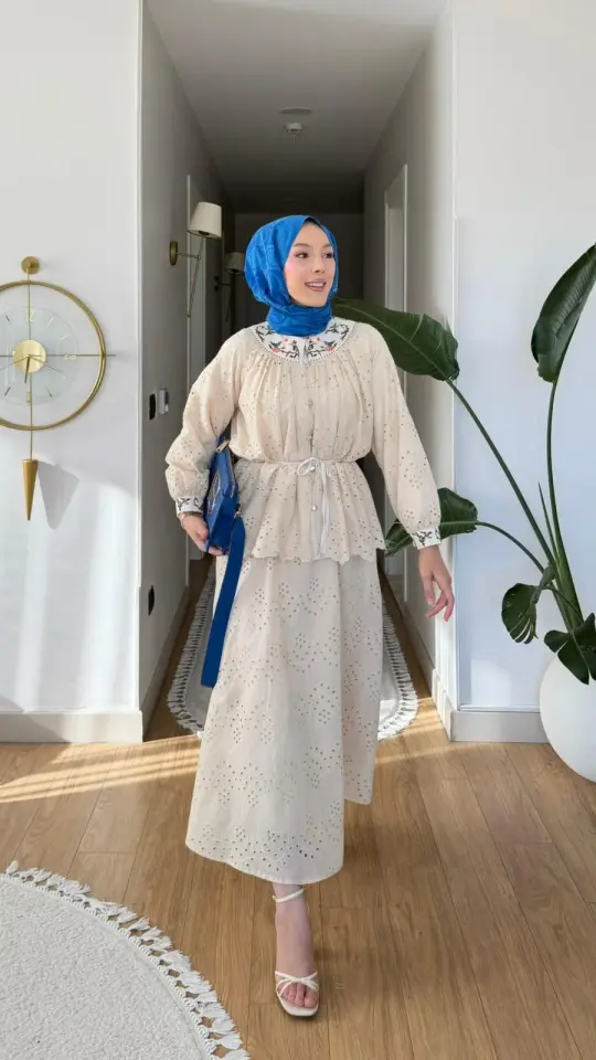 Yeni Sezon Angel Nakışlı Fisto Takım Astarlı Bej