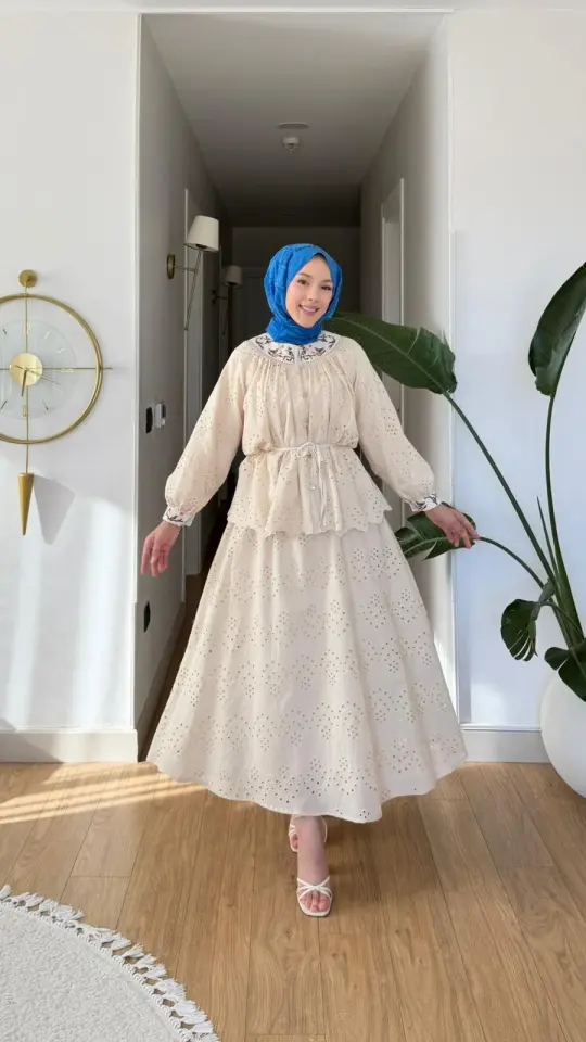 Yeni Sezon Angel Nakışlı Fisto Takım Astarlı Bej