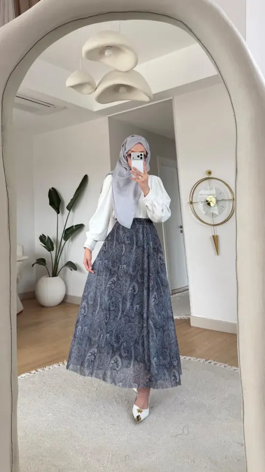 Yeni Sezon Etnik Desen Etek (Kemer Hediyeli) Turkuaz