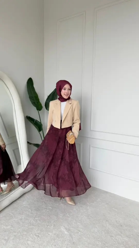 Yeni Sezon Rüya Etek Kemer Hediyeli Bordo