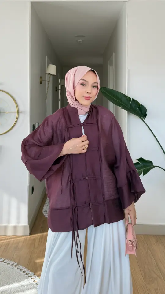 Yeni Sezon Mifa Kimono Ceket Mürdüm