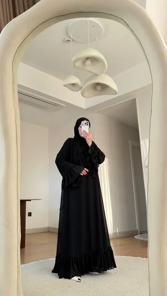 Yeni Sezon Safir Abaya (Şal Hedyeli) Siyah