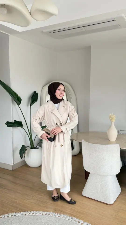 Yeni Sezon Ebru Trençkot Taş