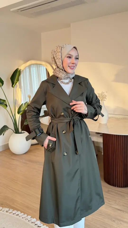 Yeni Sezon Serenay Trençkot Haki