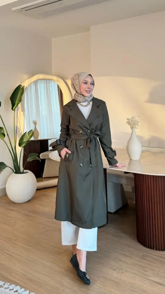 Yeni Sezon Serenay Trençkot Haki
