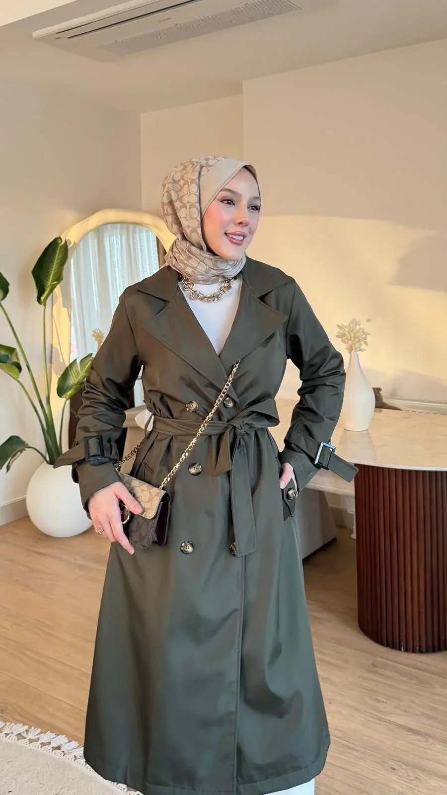 Yeni Sezon Serenay Trençkot Haki