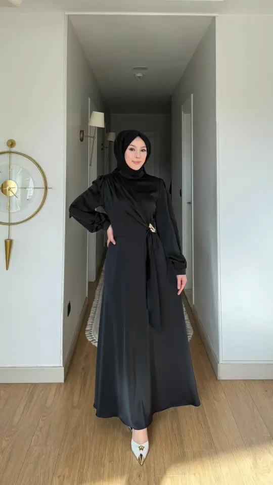 Yeni Sezon Arya Saten Abiye Siyah